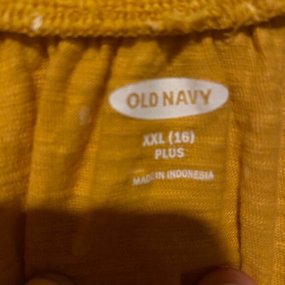 Old Navy Yellow Polka Dot Boho Blouse 2X Prairie Long Sleeve - Picture 3 of 3